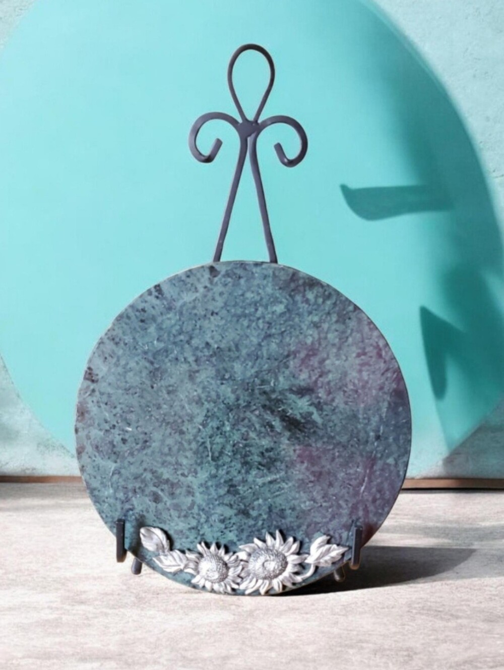 Vtg. Green Marble Charcuterie Board